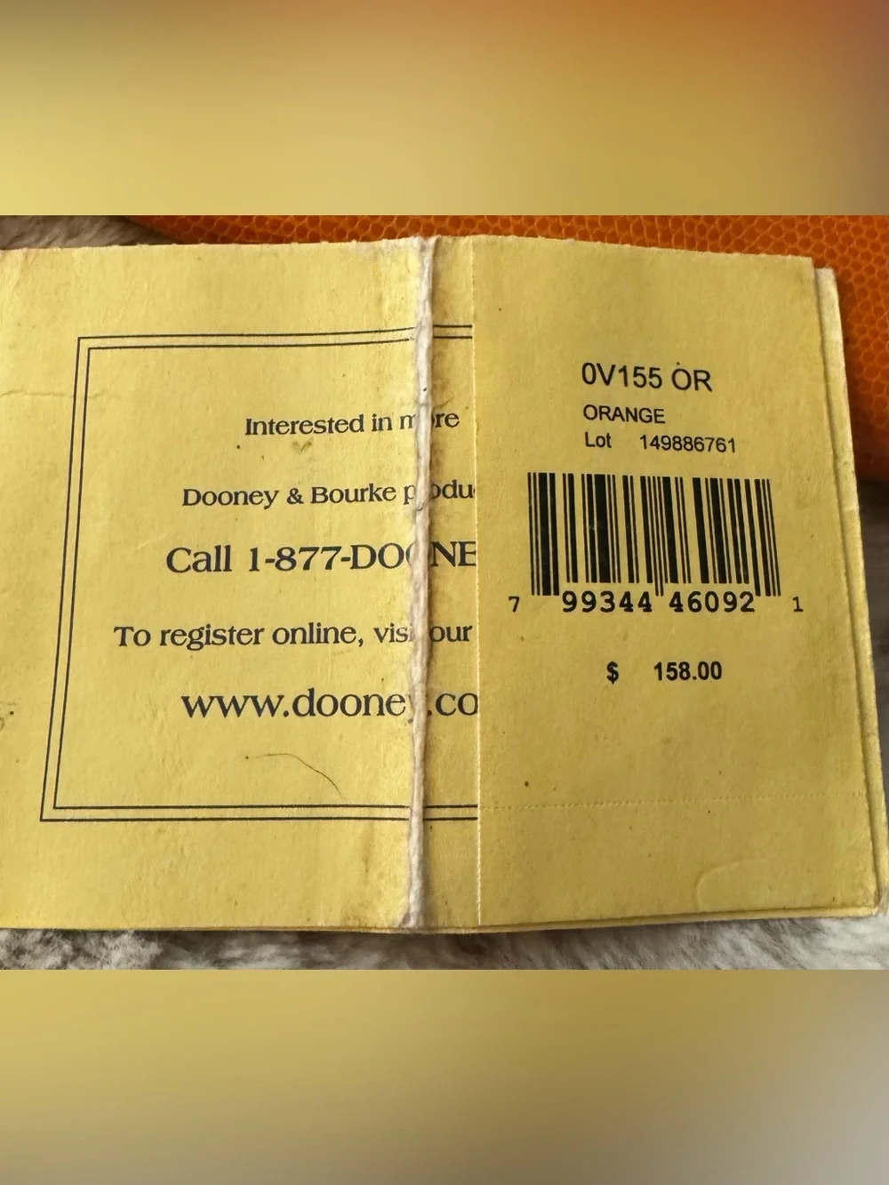 Dooney & Bourke Orange Leather Zip Around Continental Wallet - Picture 4 of 4